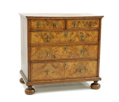 Lot 355 - A William and Mary walnut chest of drawers