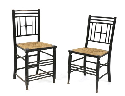 Lot 363 - Two ebonised side chairs
