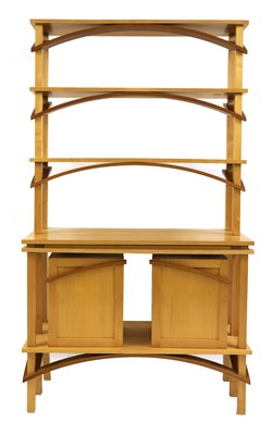Lot 623 - A contemporary maple and beechwood wall cabinet