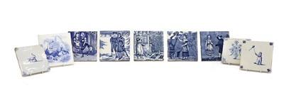 Lot 342 - Six Wedgwood blue and white ceramic tiles