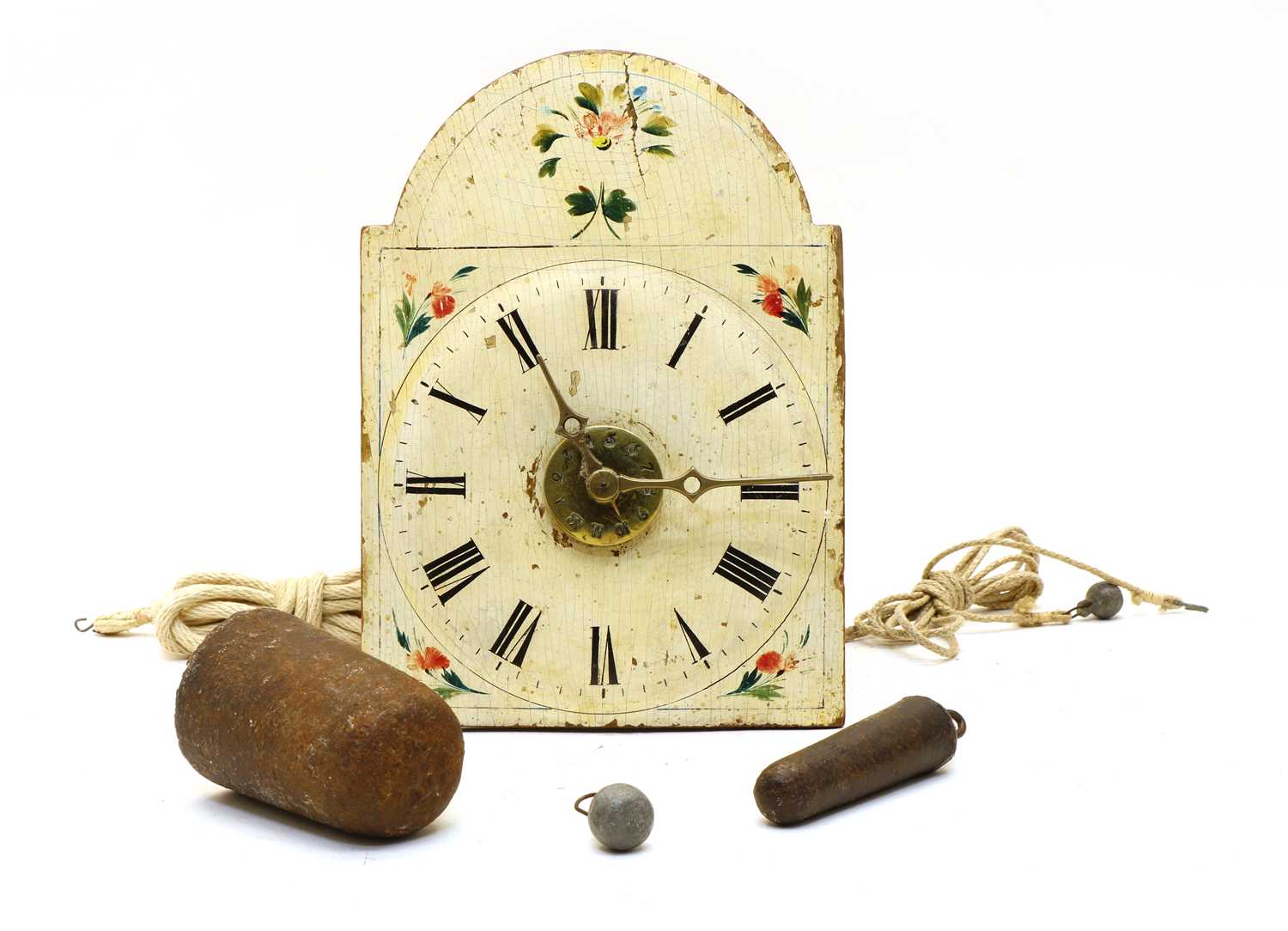 Lot 236 - A small 19th century continental 'postman's alarm' wall clock