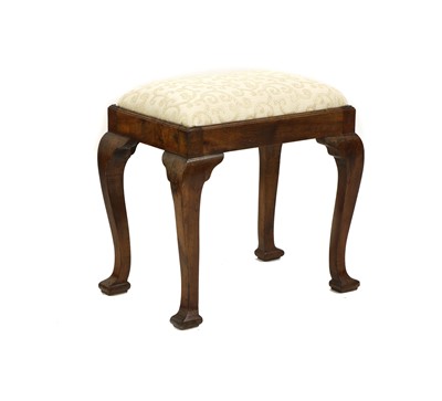 Lot 497 - A Georgian style rectangular walnut stool
