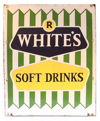 Lot 193 - An enamel advertising sign, 'R White's soft drinks'