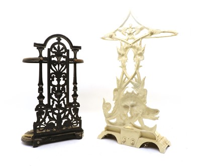 Lot 478 - Two Victorian style cast iron stick stands