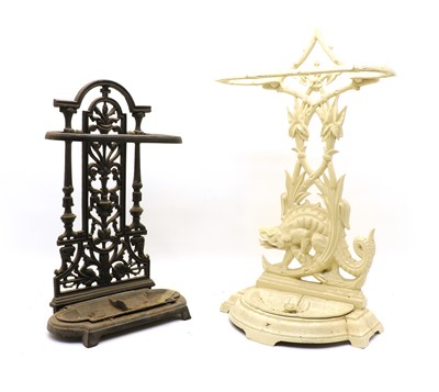 Lot 478 - Two Victorian style cast iron stick stands