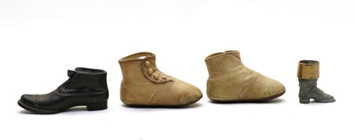 Lot 106 - Various shoes including a pair of Victorian cream child's buttoned boots