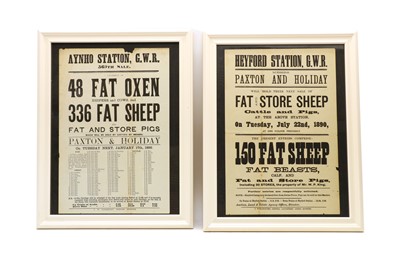 Lot 210 - Two livestock auction posters for Paxton and Holiday