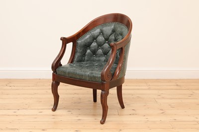 Lot 220 - A French Louis Philippe mahogany fauteuil de bureau