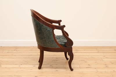 Lot 220 - A French Louis Philippe mahogany fauteuil de bureau