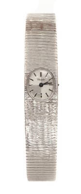 Lot 448 - A ladies' 9ct white gold Chevalier mechanical bracelet watch, c.1970