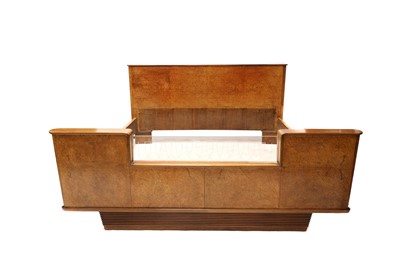 Lot 370 - A French Art Deco burr double bed
