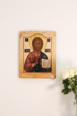 Lot 28 - A large icon of Christ Pantocrator