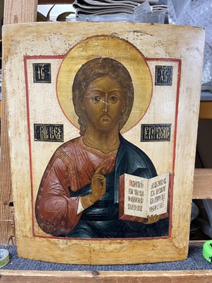 Lot 28 - A large icon of Christ Pantocrator