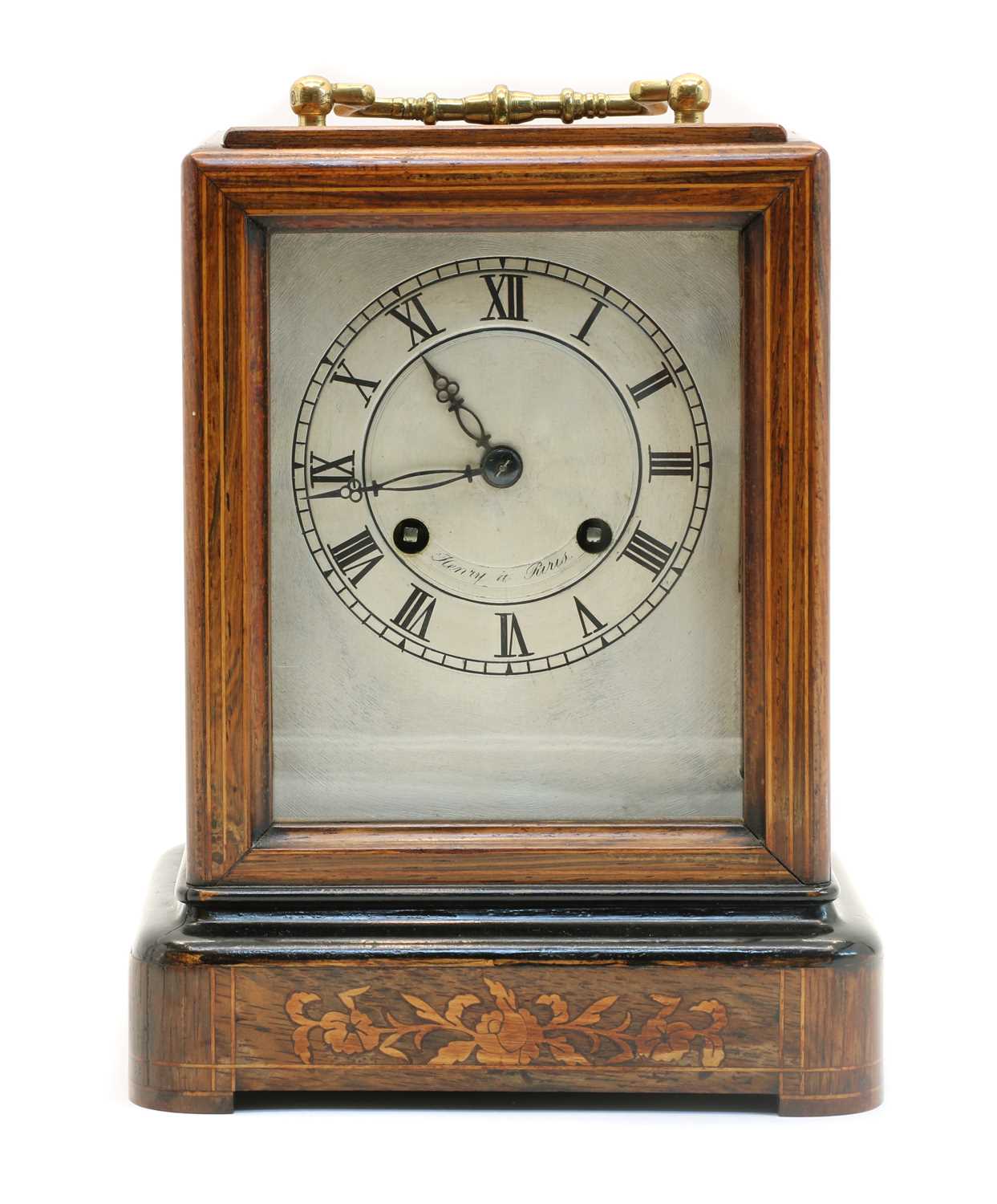 Lot 83 - A late 19th century French carriage clock