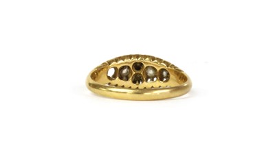 Lot 6 - An Edwardian 18ct gold diamond set boat shaped ring