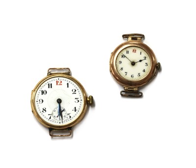 Lot 227 - Two gold mechanical watch heads