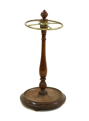 Lot 261 - A 19th century oak and brass umbrella stand