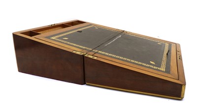 Lot 170 - A Victorian walnut and brass bound writing slope