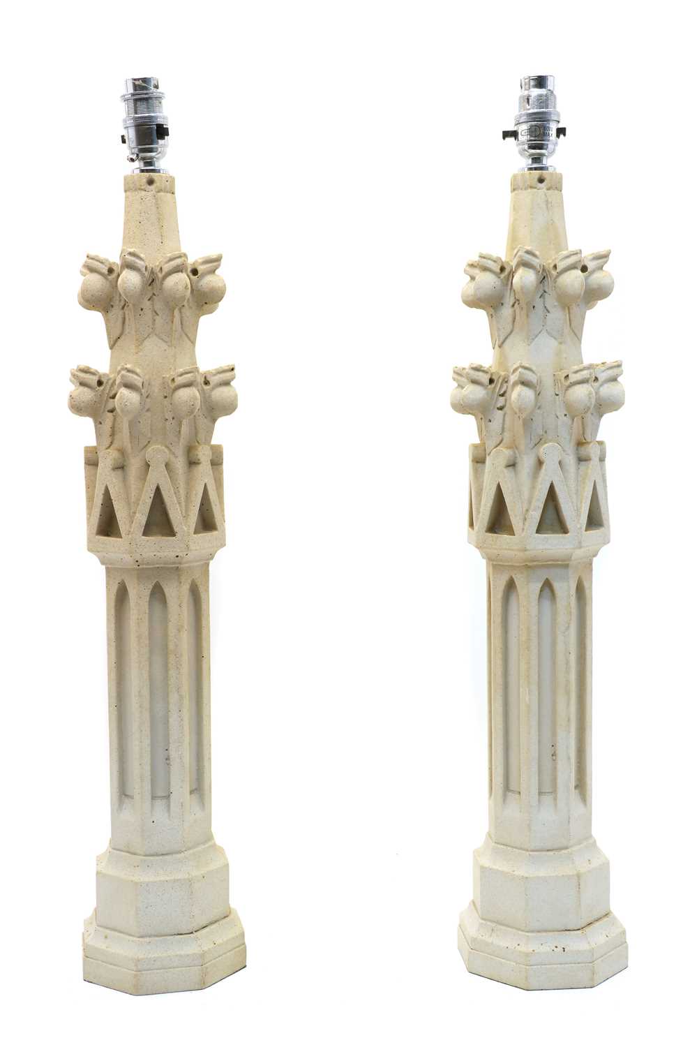 Lot 169 - A pair of composite gothic revival table lamps