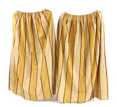 Lot 317 - Six pairs of lined and interlined striped silk curtains by Allan Vaughan Ltd of Malvern