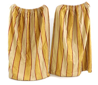 Lot 317 - Six pairs of lined and interlined striped silk curtains by Allan Vaughan Ltd of Malvern