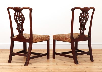 Lot 335 - A pair of Chippendale period mahogany single chairs
