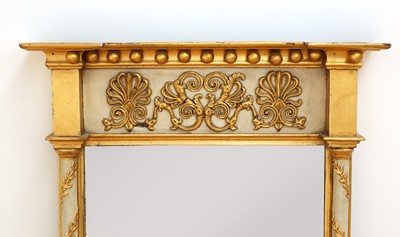 Lot 74 - A Regency-style gilt and painted pier mirror