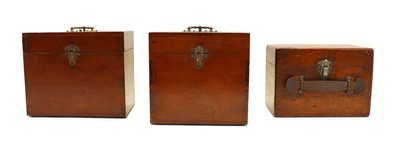 Lot 128 - Two crystal radio sets in wooden boxes