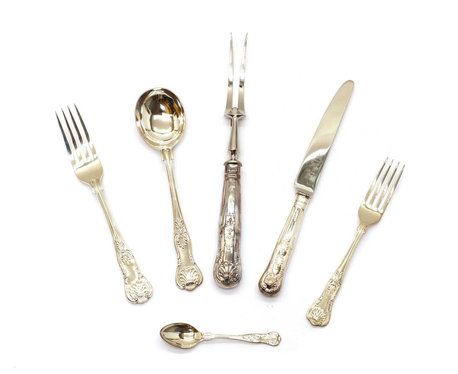 Lot 8 - A silver canteen of cutlery