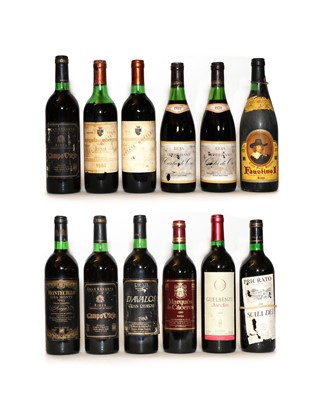 Lot 216 - Assorted Spanish: Rioja Reserva, Marques de Murrieta, 1984, two bottles and ten various others (12)
