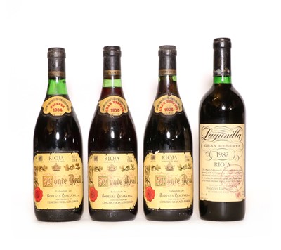 Lot 213 - Assorted Rioja: Rioja Gran Reserva, Bodegas Riojanas, 1975, (2) and 1984, (1) and one various other