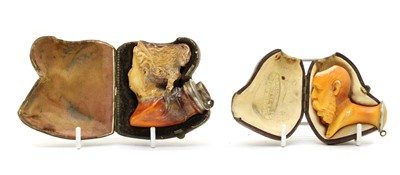 Lot 134 - Two carved meerschaum pipes