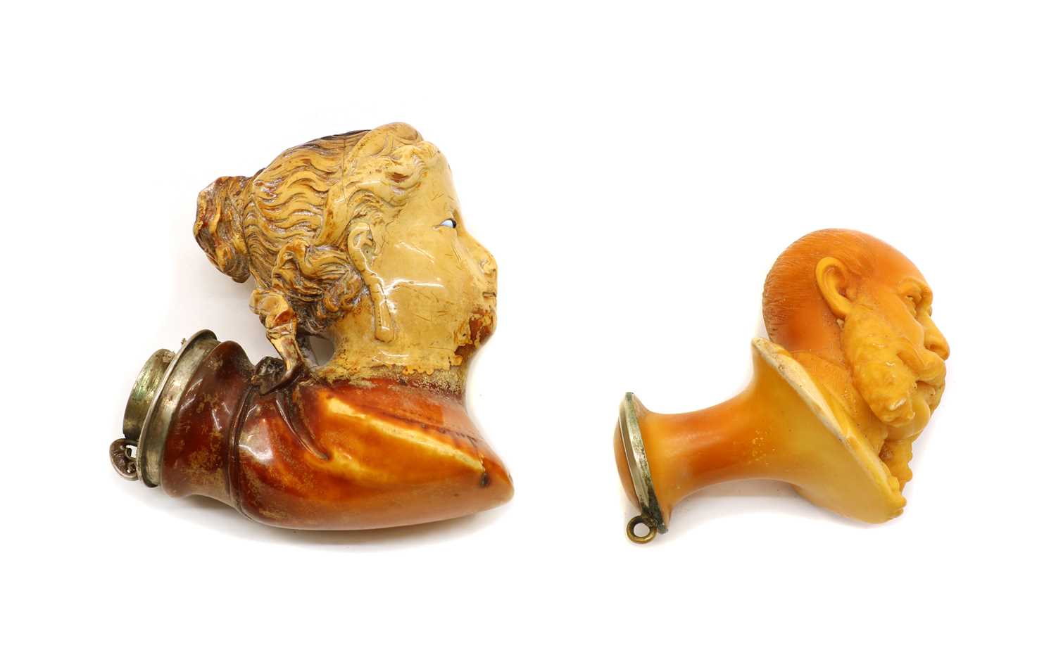 Lot 134 - Two carved meerschaum pipes
