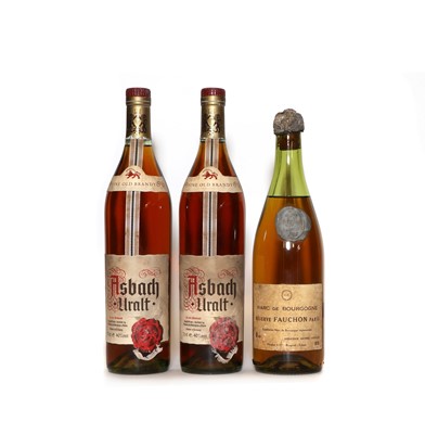 Lot 305 - Assorted Brandy: Asbach Uralt, Fine Old Brandy, two bottles and one various other (3)