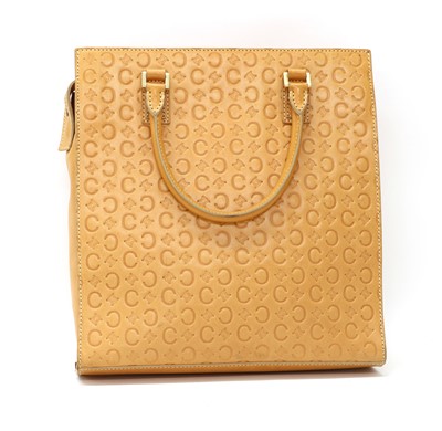 Lot 546 - A Celine tan leather blason pattern handbag