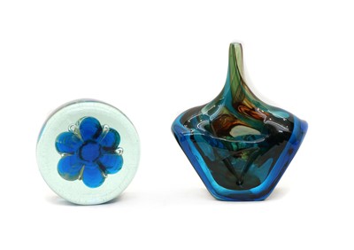 Lot 338 - A Mdina 79 blue glass vase