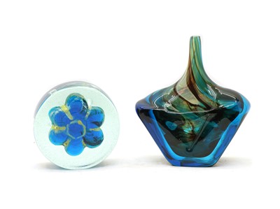 Lot 338 - A Mdina 79 blue glass vase