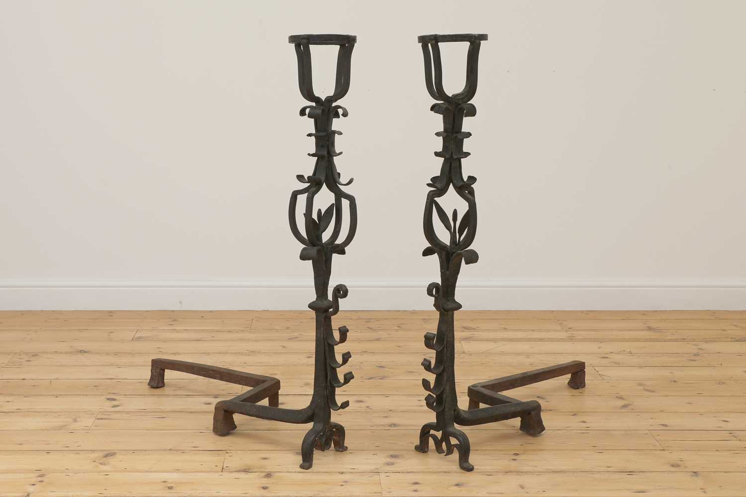 Lot 403 - A pair of Elizabethan period andirons