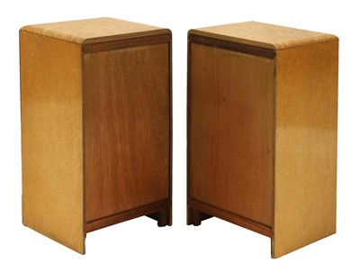 Lot 238 - A pair of Art Deco bird's-eye maple bedside tables