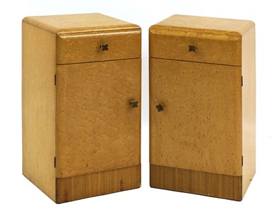 Lot 238 - A pair of Art Deco bird's-eye maple bedside tables