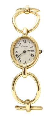 Lot 292 - A ladies' 18ct gold L.V. Chopard mechanical bracelet watch, by Kutchinsky, c.1968