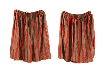 Lot 316 - A pair of lined and interlined striped silk curtains