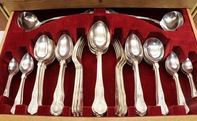 Lot 46 - A silver plated Kings pattern canteen