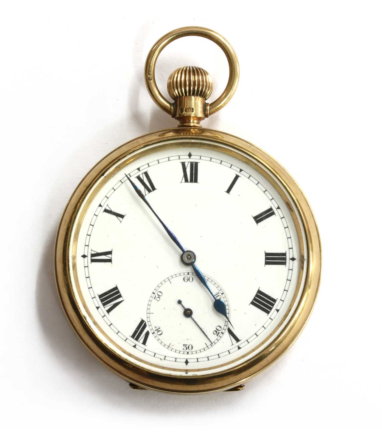 Lot 217 - A 9ct gold Rotherham & Sons top wind open-faced pocket watch