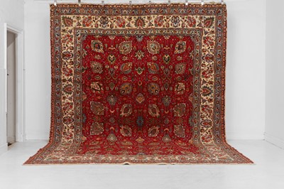 Lot 246 - A Tabriz wool carpet