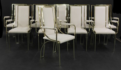 Lot 317 - A set of ten brass armchairs