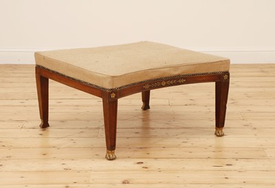 Lot 259 - A French Empire mahogany and parcel-gilt stool