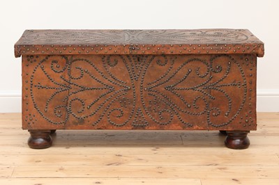 Lot 265 - A studded leather chest