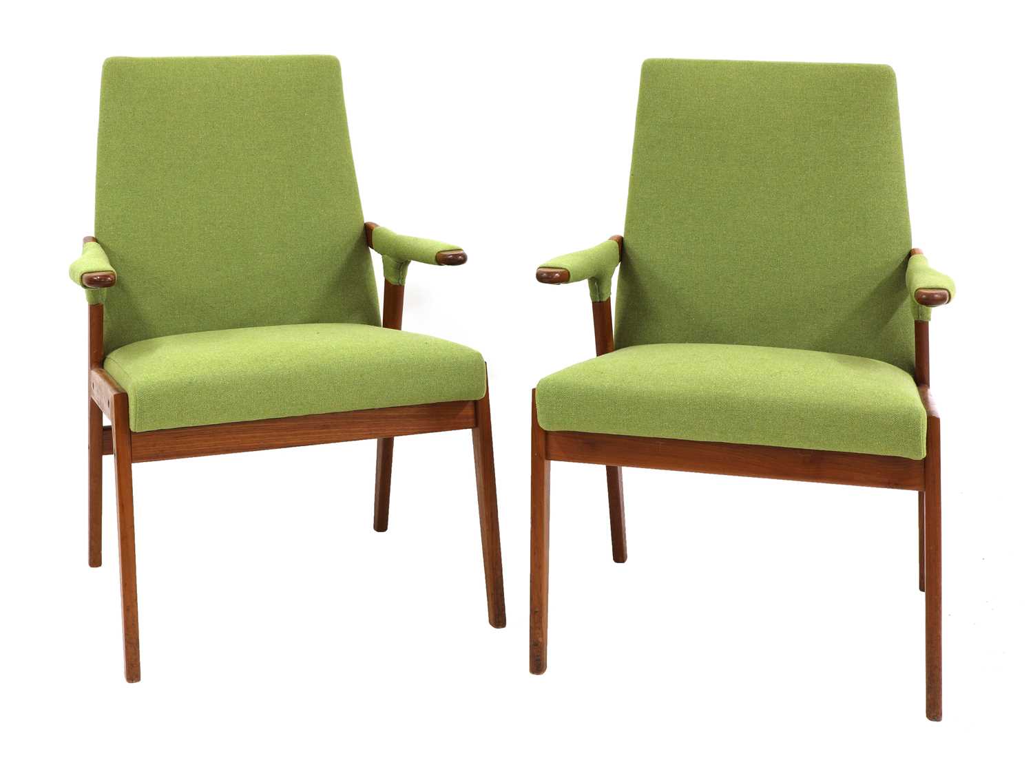 Lot 467 - A pair of teak armchairs