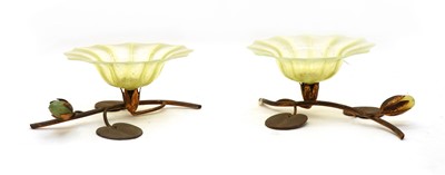 Lot 167 - A pair of John Walsh Walsh glass table centrepieces